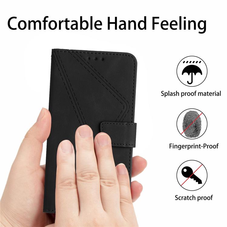 For Tecno Spark 40 Pro+ 4G Stitching Embossed Leather Phone Case(Black) - free shipping - PMC TechLife - Order now!