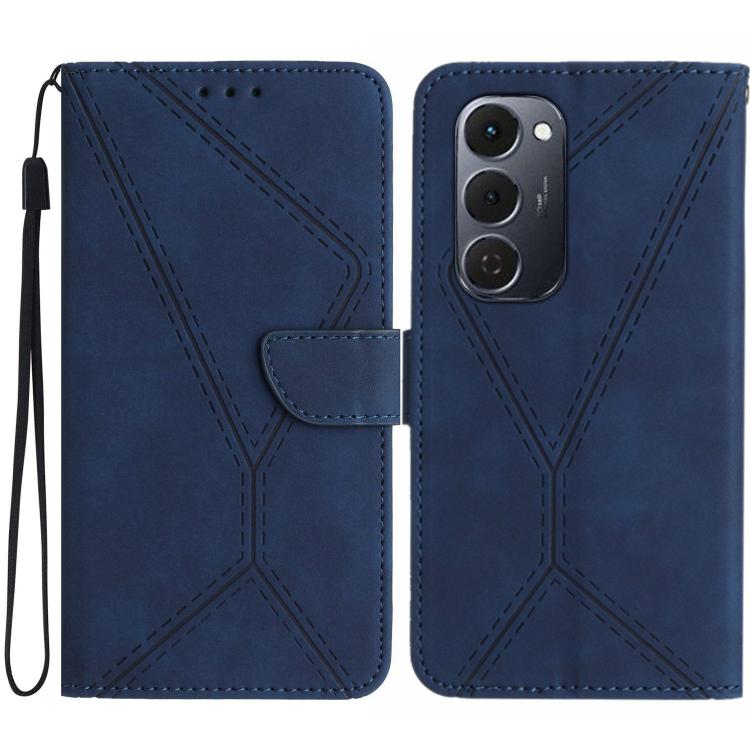 For Tecno Spark 40 Pro+ 4G Stitching Embossed Leather Phone Case(Blue) - free shipping - PMC TechLife - Order now!