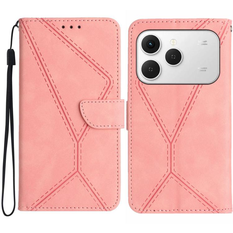 For Tecno Spark 40 4G Stitching Embossed Leather Phone Case(Pink) - free shipping - PMC TechLife - Order now!