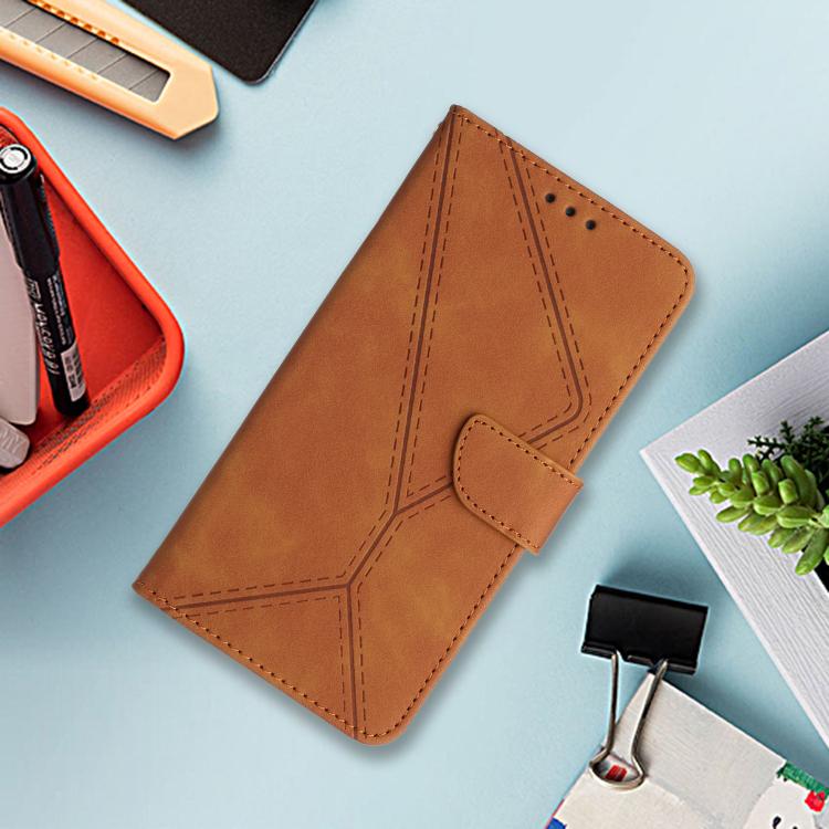 For Tecno Spark 40 4G Stitching Embossed Leather Phone Case(Brown) - free shipping - PMC TechLife - Order now!