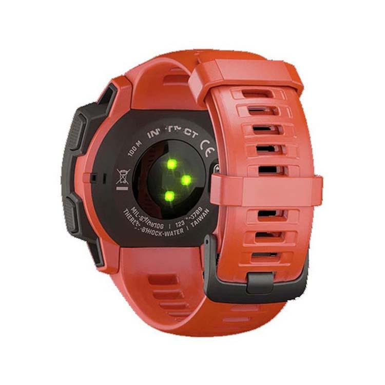 For Garmin Instinct 22mm Kalebol Steel Buckle Silicone Watch Band(Flame Red) - free shipping - PMc TechLife - Order now!