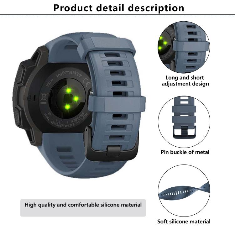 For Garmin Instinct 22mm Kalebol Steel Buckle Silicone Watch Band(Tundra White) - free shipping - PMc TechLife - Order now!