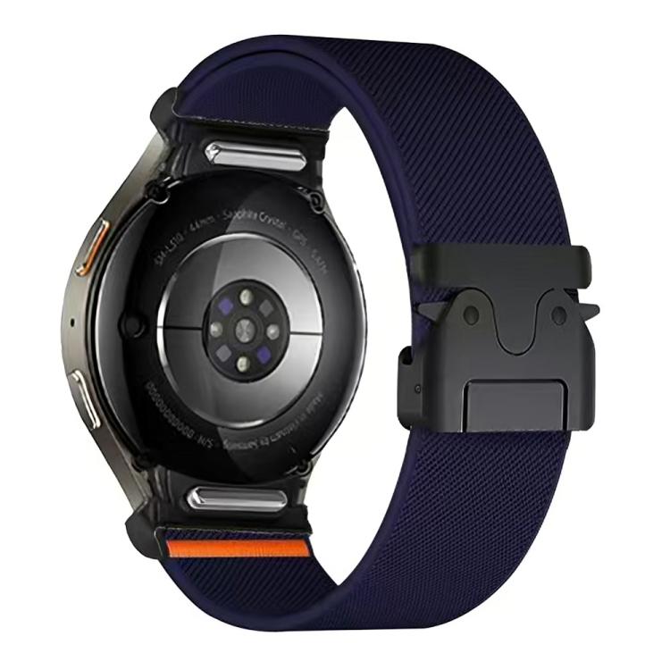 For Samsung Galaxy Watch 7 / 6 / 5 / 4 Press Button Connector Parachute Buckle Elastic Nylon Watch Band(Dark Blue) - Watch Bands by PMc TechLife | Online Shopping South Africa | PMc TechLife | Buy Now Pay Later Mobicred