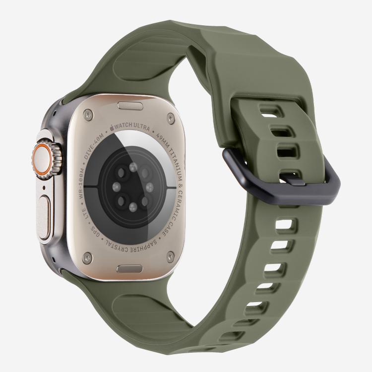 For Apple Watch 46mm / 49mm / 45mm / 44mm Kalebol Ripple Sports Silicone Strap(Dark Green) - Watch Bands by Kalebol | Online Shopping South Africa | PMC TechLife | Buy Now Pay Later Mobicred
