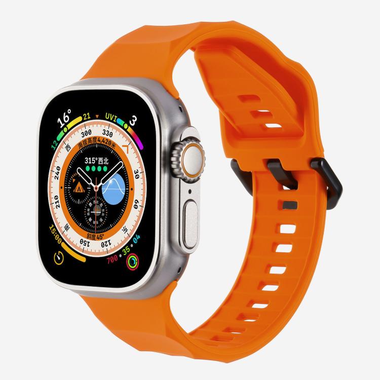 For Apple Watch 46mm / 49mm / 45mm / 44mm Kalebol Ripple Sports Silicone Strap(Orange) - Watch Bands by Kalebol | Online Shopping South Africa | PMC TechLife | Buy Now Pay Later Mobicred