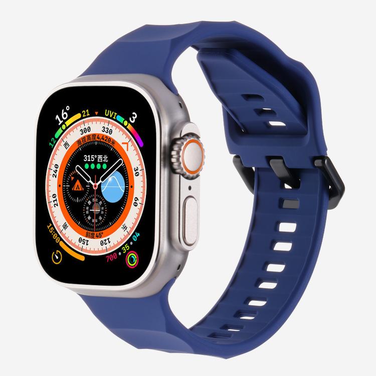 For Apple Watch 46mm / 49mm / 45mm / 44mm Kalebol Ripple Sports Silicone Strap(Dark Blue) - Watch Bands by Kalebol | Online Shopping South Africa | PMC TechLife | Buy Now Pay Later Mobicred