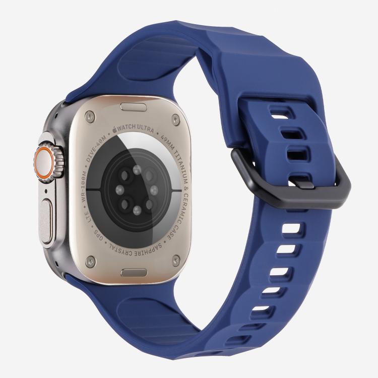 For Apple Watch 46mm / 49mm / 45mm / 44mm Kalebol Ripple Sports Silicone Strap(Dark Blue) - Watch Bands by Kalebol | Online Shopping South Africa | PMC TechLife | Buy Now Pay Later Mobicred