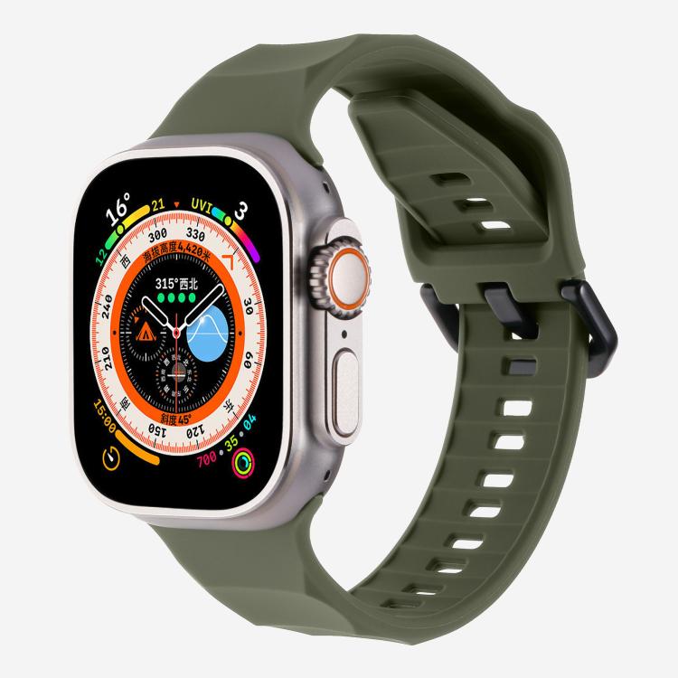 For Apple Watch 42mm / 41mm / 40mm / 38mm Kalebol Ripple Sports Silicone Strap(Dark Green) - Watch Bands by Kalebol | Online Shopping South Africa | PMC TechLife | Buy Now Pay Later Mobicred