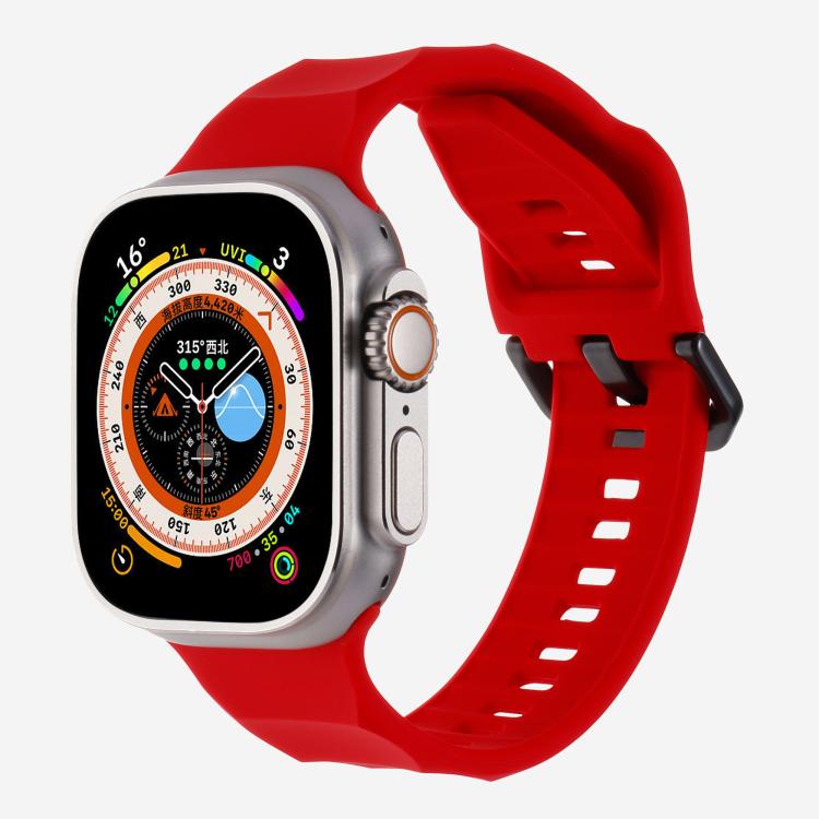 For Apple Watch 42mm / 41mm / 40mm / 38mm Kalebol Ripple Sports Silicone Strap(Red) - Watch Bands by Kalebol | Online Shopping South Africa | PMC TechLife | Buy Now Pay Later Mobicred