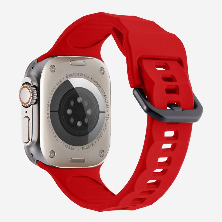 For Apple Watch 42mm / 41mm / 40mm / 38mm Kalebol Ripple Sports Silicone Strap(Red) - Watch Bands by Kalebol | Online Shopping South Africa | PMC TechLife | Buy Now Pay Later Mobicred