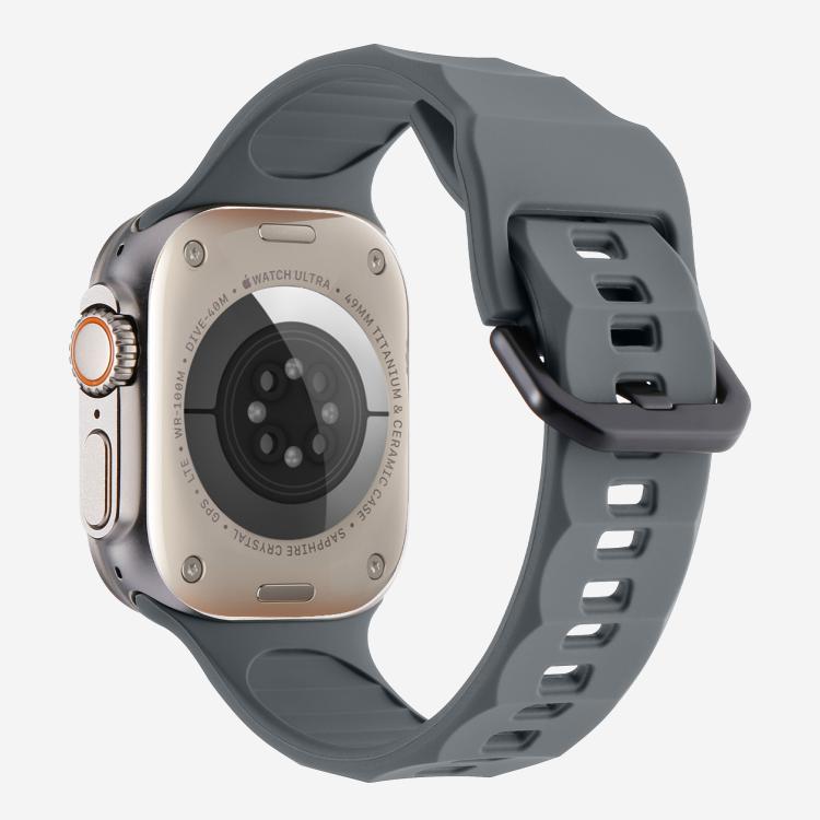 For Apple Watch 42mm / 41mm / 40mm / 38mm Kalebol Ripple Sports Silicone Strap(Dark Grey) - Watch Bands by Kalebol | Online Shopping South Africa | PMC TechLife | Buy Now Pay Later Mobicred
