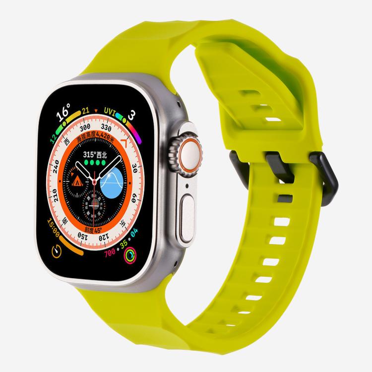 For Apple Watch 42mm / 41mm / 40mm / 38mm Kalebol Ripple Sports Silicone Strap(Fluorescent Green) - Watch Bands by Kalebol | Online Shopping South Africa | PMC TechLife | Buy Now Pay Later Mobicred