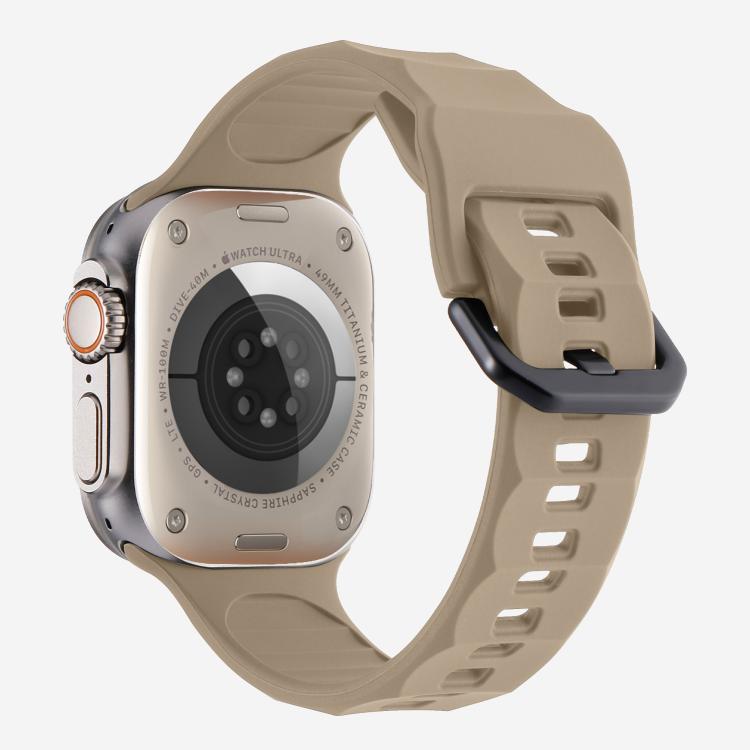 For Apple Watch 42mm / 41mm / 40mm / 38mm Kalebol Ripple Sports Silicone Strap(Brown) - Watch Bands by Kalebol | Online Shopping South Africa | PMC TechLife | Buy Now Pay Later Mobicred