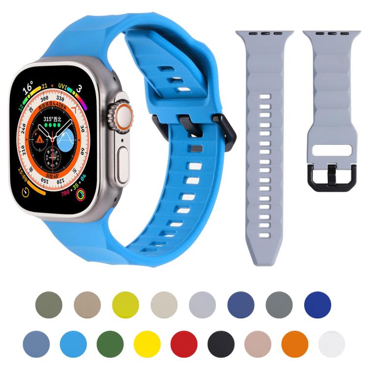 For Apple Watch 46mm / 49mm / 45mm / 44mm Kalebol Ripple Sports Silicone Strap(Brown) - Watch Bands by Kalebol | Online Shopping South Africa | PMC TechLife | Buy Now Pay Later Mobicred