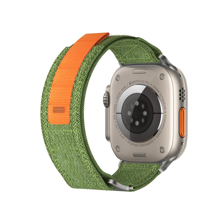 For Apple Watch 46mm / 49mm / 45mm / 44mm Kalebol Canvas Pattern Nylon Loop Strap(Army Green) - Watch Bands by Kalebol | Online Shopping South Africa | PMC TechLife | Buy Now Pay Later Mobicred