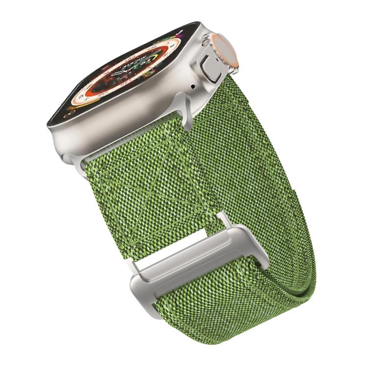 For Apple Watch 46mm / 49mm / 45mm / 44mm Kalebol Canvas Pattern Nylon Loop Strap(Army Green) - Watch Bands by Kalebol | Online Shopping South Africa | PMC TechLife | Buy Now Pay Later Mobicred