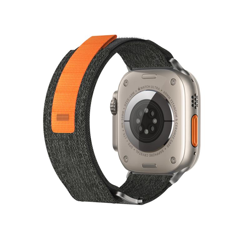 For Apple Watch 42mm / 41mm / 40mm / 38mm Kalebol Canvas Pattern Nylon Loop Strap(Black) - Watch Bands by Kalebol | Online Shopping South Africa | PMC TechLife | Buy Now Pay Later Mobicred