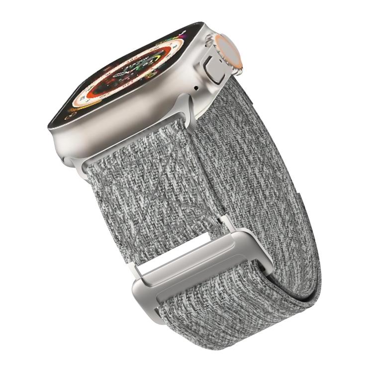 For Apple Watch 42mm / 41mm / 40mm / 38mm Kalebol Canvas Pattern Nylon Loop Strap(Light Grey) - Watch Bands by Kalebol | Online Shopping South Africa | PMC TechLife | Buy Now Pay Later Mobicred