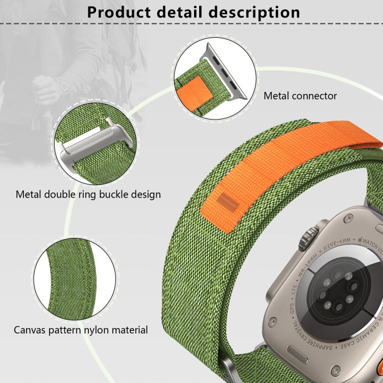 For Apple Watch 42mm / 41mm / 40mm / 38mm Kalebol Canvas Pattern Nylon Loop Strap(Light Grey) - Watch Bands by Kalebol | Online Shopping South Africa | PMC TechLife | Buy Now Pay Later Mobicred