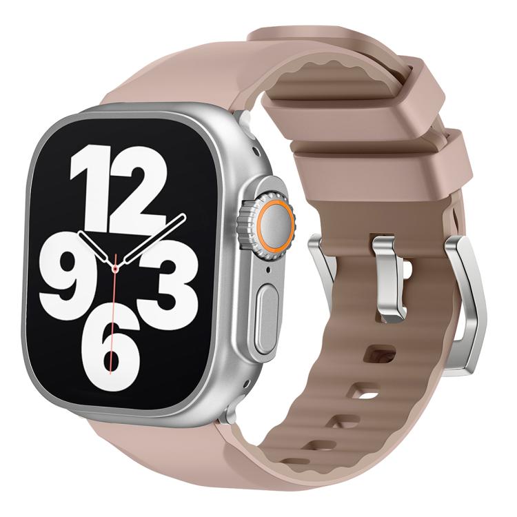 For Apple Watch 46mm / 49mm / 45mm / 44mm Kalebol Contrast Two-tone Silicone Strap(Pink Sand) - Watch Bands by Kalebol | Online Shopping South Africa | PMC TechLife | Buy Now Pay Later Mobicred