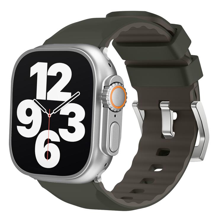 For Apple Watch 46mm / 49mm / 45mm / 44mm Kalebol Contrast Two-tone Silicone Strap(Dark Green) - Watch Bands by Kalebol | Online Shopping South Africa | PMC TechLife | Buy Now Pay Later Mobicred