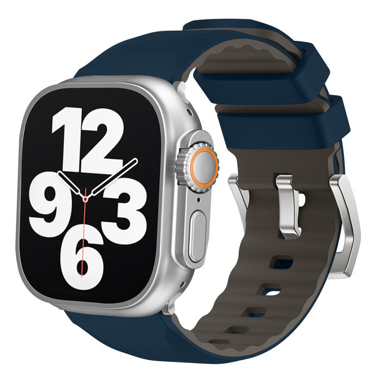 For Apple Watch 46mm / 49mm / 45mm / 44mm Kalebol Contrast Two-tone Silicone Strap(Midnight Blue) - Watch Bands by Kalebol | Online Shopping South Africa | PMC TechLife | Buy Now Pay Later Mobicred
