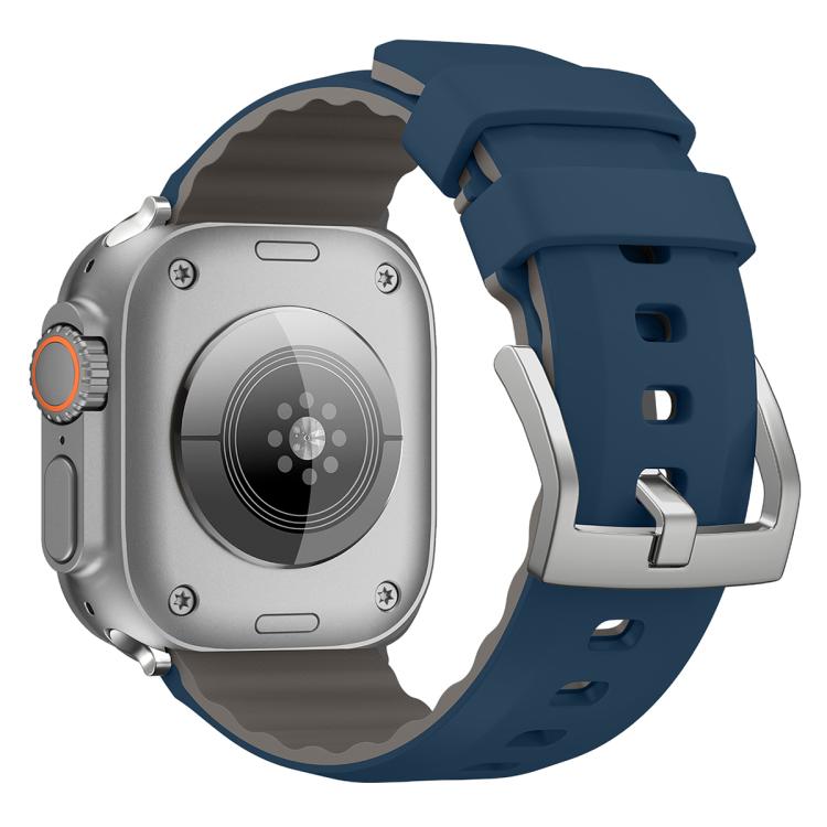 For Apple Watch 46mm / 49mm / 45mm / 44mm Kalebol Contrast Two-tone Silicone Strap(Midnight Blue) - Watch Bands by Kalebol | Online Shopping South Africa | PMC TechLife | Buy Now Pay Later Mobicred