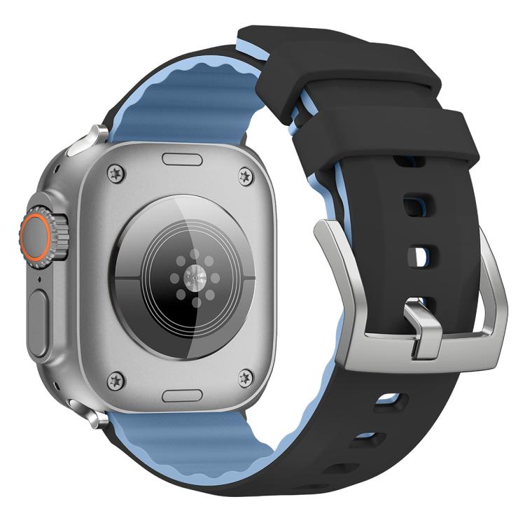 For Apple Watch 42mm / 41mm / 40mm / 38mm Kalebol Contrast Two-tone Silicone Strap(Black) - Watch Bands by Kalebol | Online Shopping South Africa | PMC TechLife | Buy Now Pay Later Mobicred