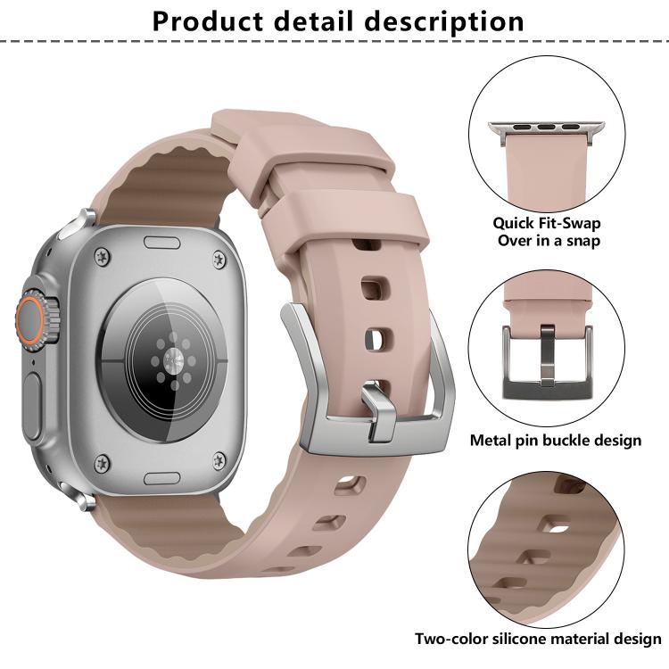 For Apple Watch 46mm / 49mm / 45mm / 44mm Kalebol Contrast Two-tone Silicone Strap(Orange) - Watch Bands by Kalebol | Online Shopping South Africa | PMC TechLife | Buy Now Pay Later Mobicred