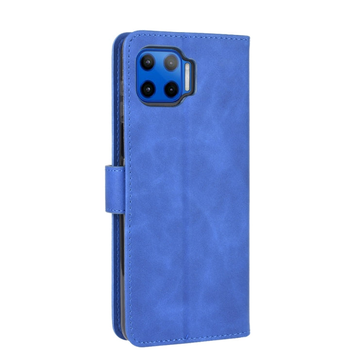 For Motorola Moto G 5G Plus Solid Color Skin Feel Magnetic Buckle Horizontal Flip Calf Texture PU Leather Case with Holder & Card Slots & Wallet(Blue) - Motorola Cases by PMC TechLife | Online Shopping South Africa | PMC TechLife | Buy Now Pay Later Mobicred