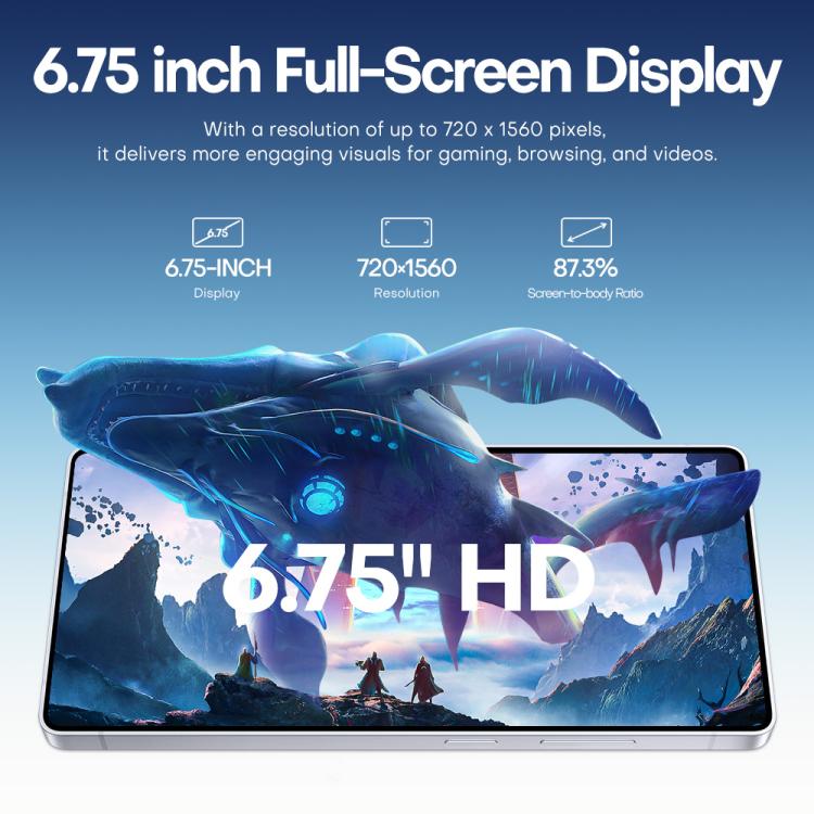 F102 / S25 Ultra, 4GB+64GB, 6.75 inch Android 11 MTK6762 Octa Core, Network: 4G, Dual SIM, Support Wireless Charging, Plug:EU Plug(Titanium Sliver) - free shipping - PMc TechLife - Order now!