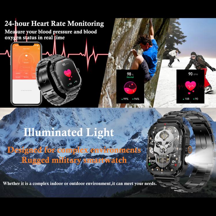 LF37 2.1 inch BT Call Smart Watch, Support Blood Oxygen / Heart Rate / Female Menstrual(Black Steel) - free shipping - PMC TechLife - Order now!