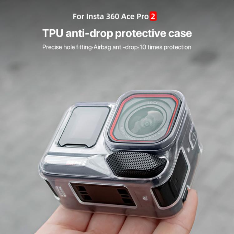 For Insta360 Ace / Ace Pro / Pro 2 Body Soft TPU Protective Case with Lens Cover(Transparent) - free shipping - PMC TechLife - Order now!