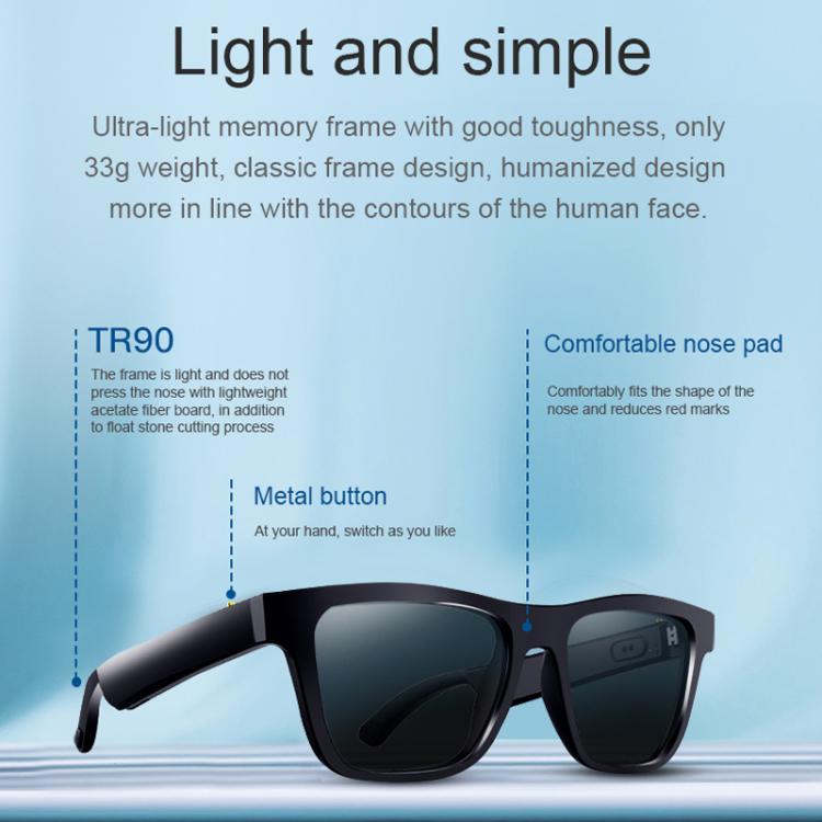 E10 Smart Audio Bluetooth Glasses, Style: Button Style(Black) - free shipping - PMC TechLife - Order now!