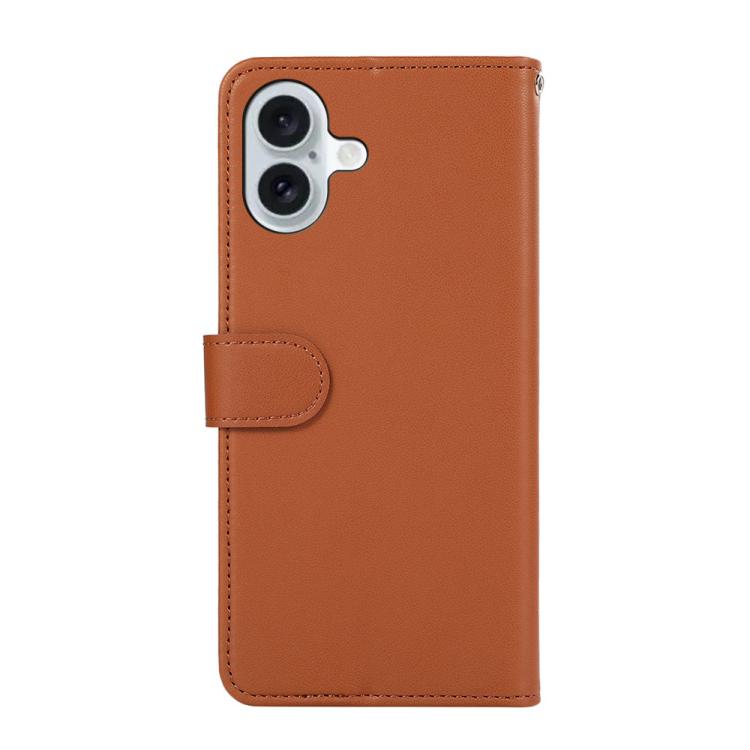 For iPhone 17 ABEEL Delicate Texture Splicing RFID Leather Phone Case(Brown) - free shipping - PMc TechLife - Order now!