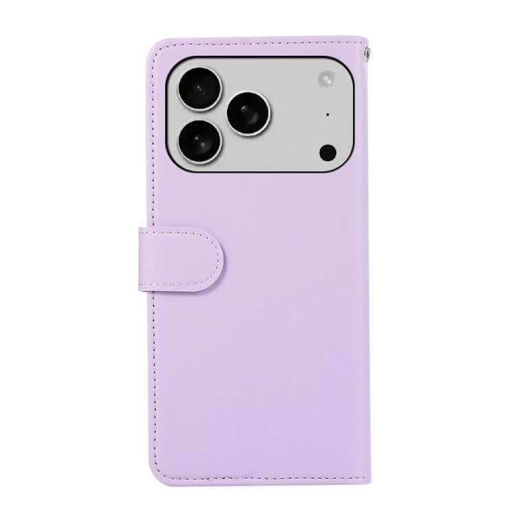 For iPhone 17 Pro ABEEL Delicate Texture Splicing RFID Leather Phone Case(Purple) - free shipping - PMc TechLife - Order now!