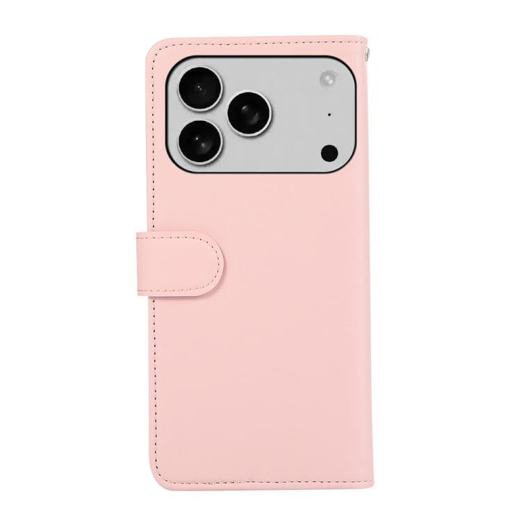 For iPhone 17 Pro Max ABEEL Delicate Texture Splicing RFID Leather Phone Case(Pink) - free shipping - PMc TechLife - Order now!
