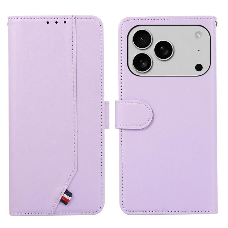 For iPhone 17 Pro Max ABEEL Delicate Texture Splicing RFID Leather Phone Case(Purple) - free shipping - PMc TechLife - Order now!