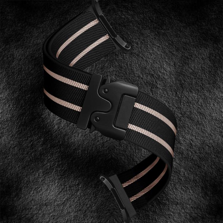 For Samsung Galaxy Watch Ultra 47mm Parachute Buckle Stripe Nylon Elastic Braided Watch Band(Black Starlight) - free shipping - PMc TechLife - Order now!