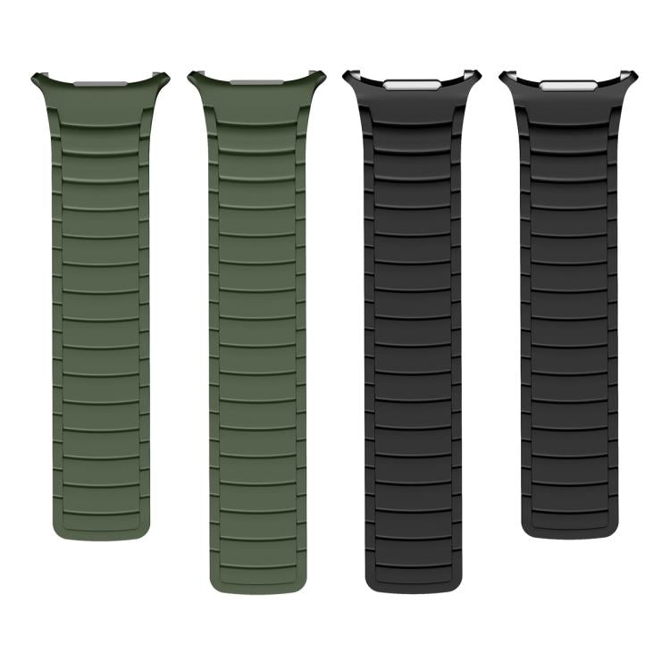 For Samsung Galaxy Watch Ultra 47mm Silicone Sport Magnetic Watch Band(Army Green+Black) - free shipping - PMc TechLife - Order now!