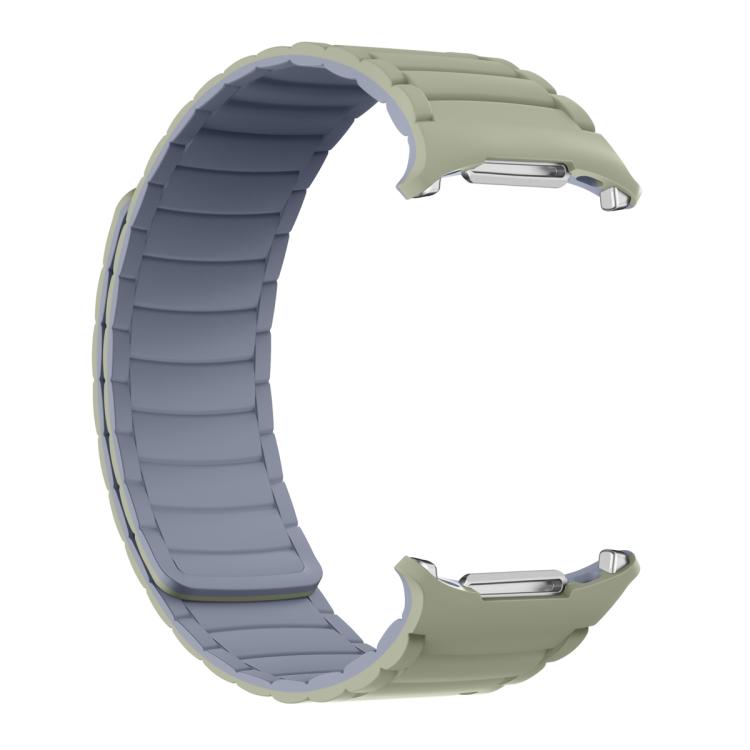 For Samsung Galaxy Watch Ultra 47mm Silicone Sport Magnetic Watch Band(Light Khaki+Light Blue Gray) - free shipping - PMc TechLife - Order now!