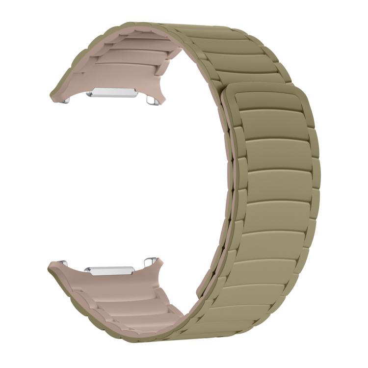 For Samsung Galaxy Watch Ultra 47mm / Ultra 2025 Silicone Sport Magnetic Watch Band(Camel+Bean Pink) - free shipping - PMc TechLife - Order now!