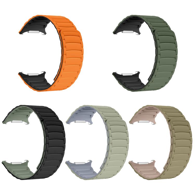 For Samsung Galaxy Watch Ultra 47mm Silicone Sport Magnetic Watch Band(Army Green+Black) - free shipping - PMc TechLife - Order now!