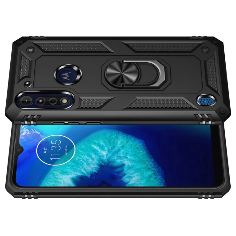 For Motorola Moto G8 Power Lite Shockproof TPU + PC Protective Case with 360 Degree Rotating Holder(Black) - Motorola Cases by PMC TechLife | Online Shopping South Africa | PMC TechLife