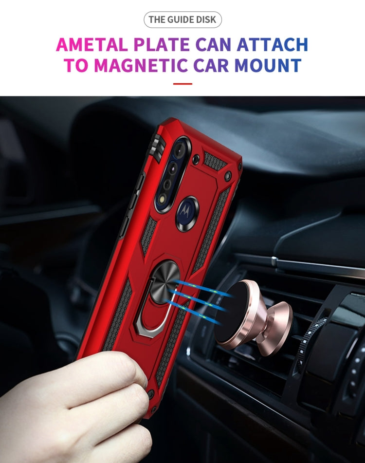 For Motorola Moto G8 Power Lite Shockproof TPU + PC Protective Case with 360 Degree Rotating Holder(Black) - Motorola Cases by PMC TechLife | Online Shopping South Africa | PMC TechLife