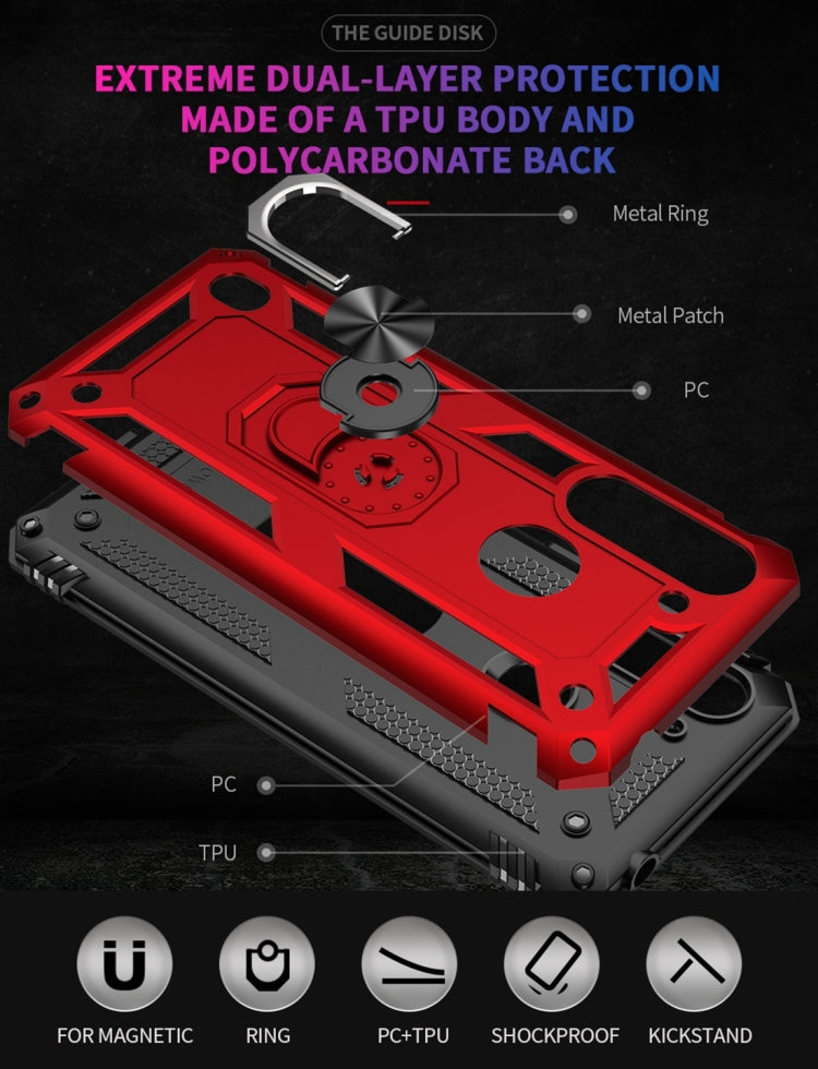 For Motorola Moto G8 Power Lite Shockproof TPU + PC Protective Case with 360 Degree Rotating Holder(Black) - Motorola Cases by PMC TechLife | Online Shopping South Africa | PMC TechLife