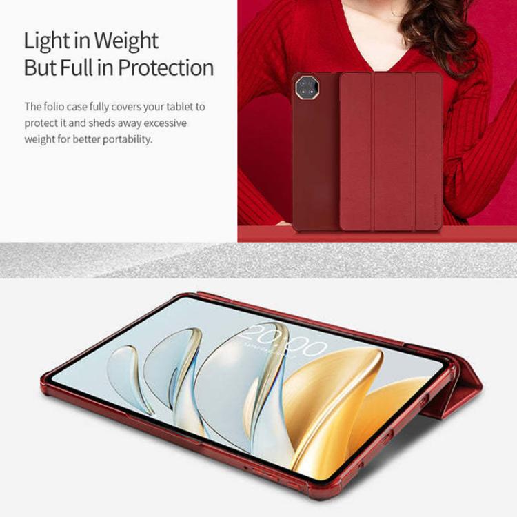 For Teclast T60AI 3-Fold Holder Folio Leather Tablet Smart Case(Red) - free shipping - PMc TechLife - Order now!