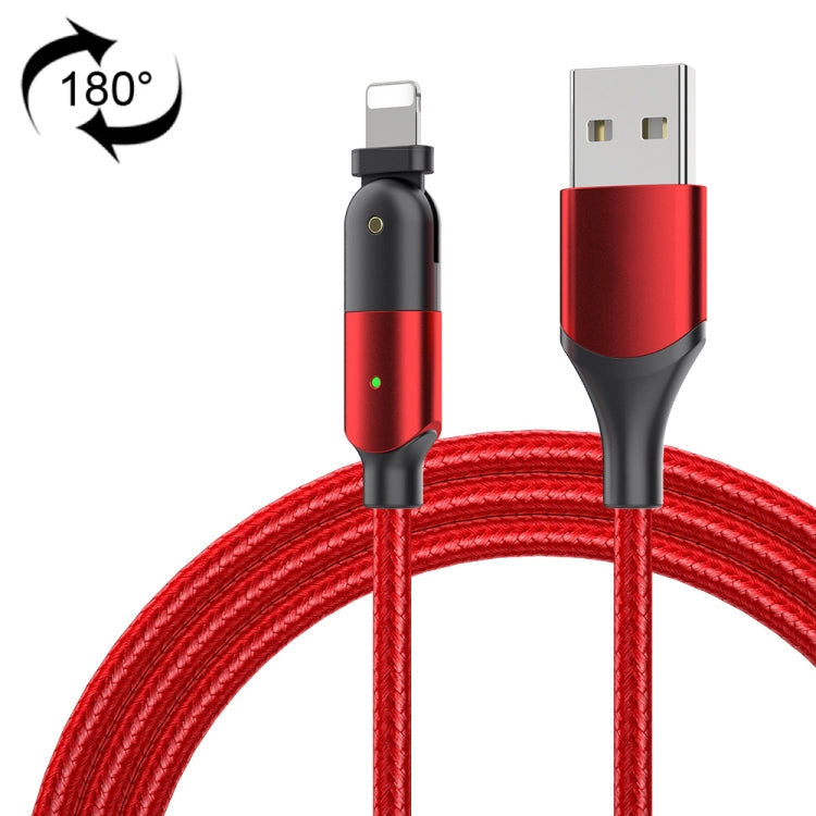 FXCL-WYA09 2.4A USB to 8 Pin 180 Degree Rotating Elbow Charging Cable, Length:2m(Red) - free shipping - PMC Jewellery - Order now!