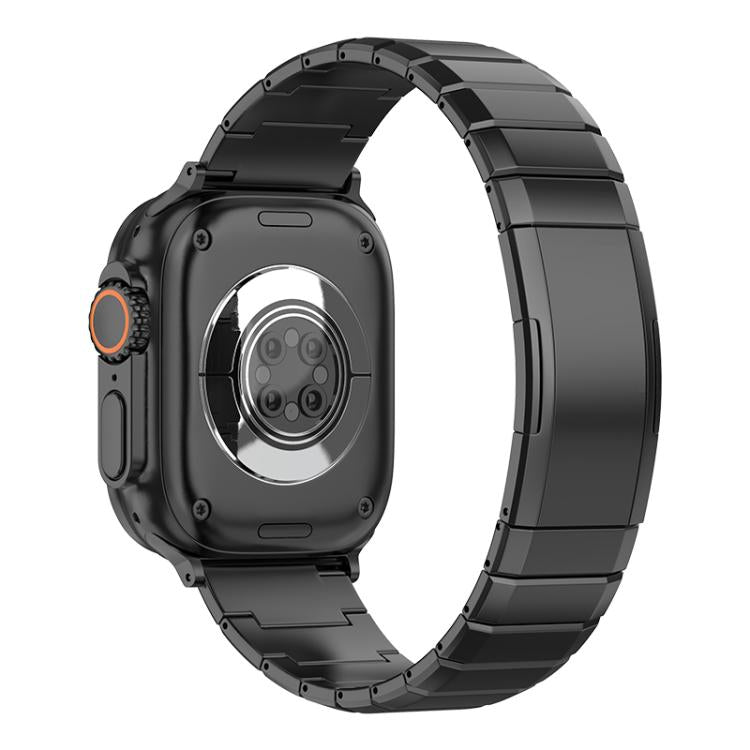 For Apple Watch 42mm / 41mm / 40mm / 38mm One-Bead Pure Titanium Buckle Watch Band(Black) - free shipping - PMc TechLife - Order now!