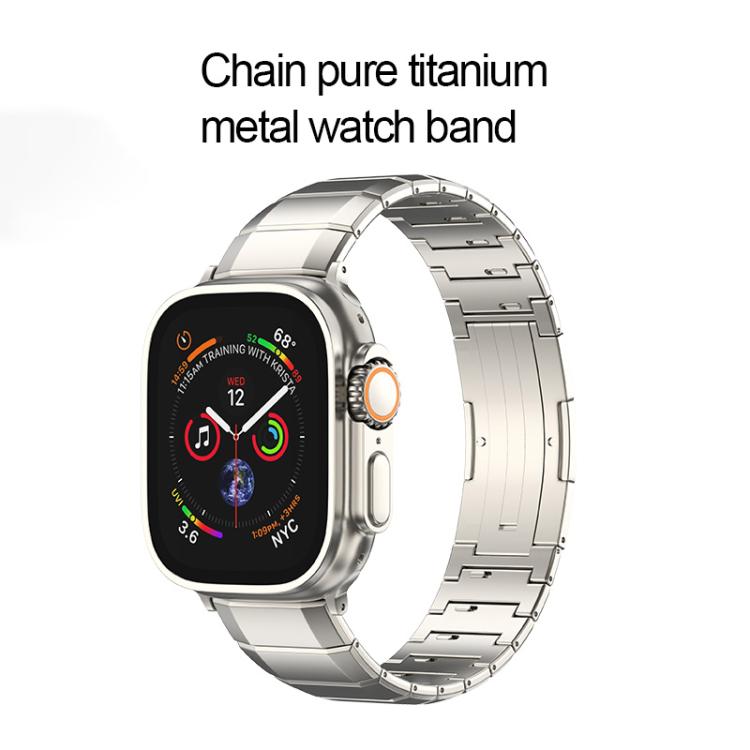 For Apple Watch 42mm / 41mm / 40mm / 38mm One-Bead Pure Titanium Buckle Watch Band(Grey) - free shipping - PMc TechLife - Order now!